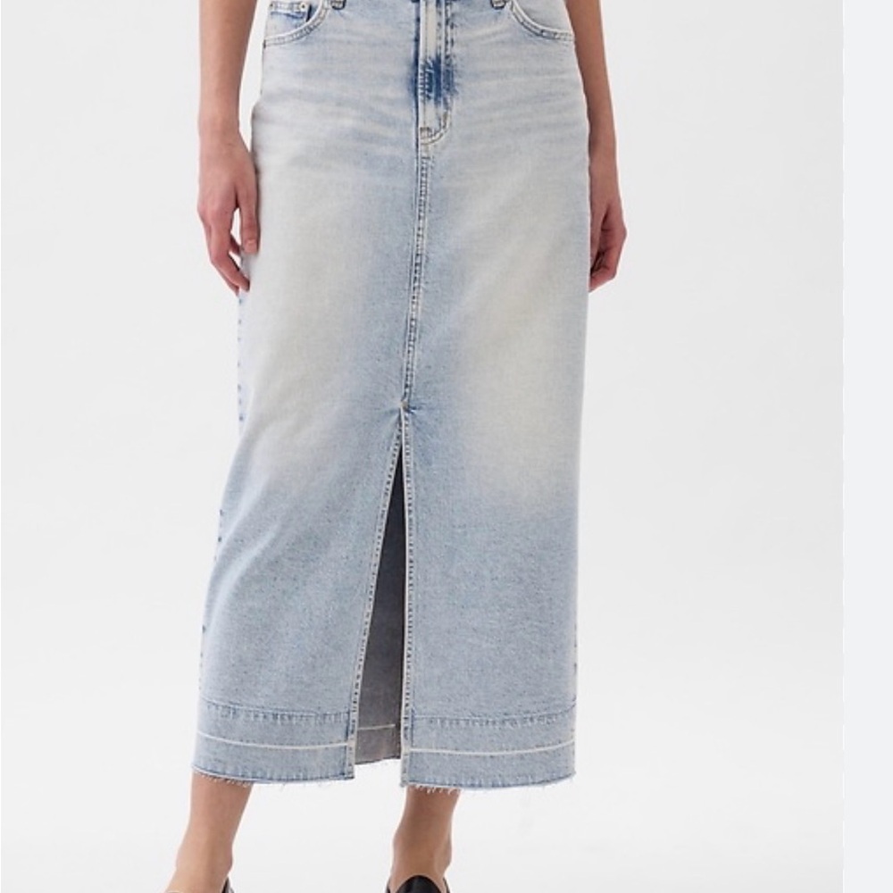 Gap Light Indigo Wash Denim Midi Skirt